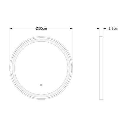 Globo - Espelho de parede LED regulável com iluminação LED/10W/230V 2700/4000/6500K diâmetro 50 cm