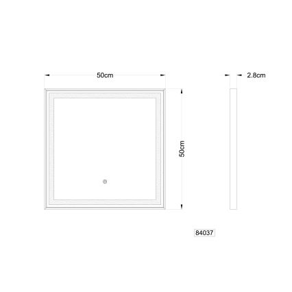 Globo - Espelho LED regulável com retroiluminação LED/10W/230V 2700/4000/6500K 50x50 cm