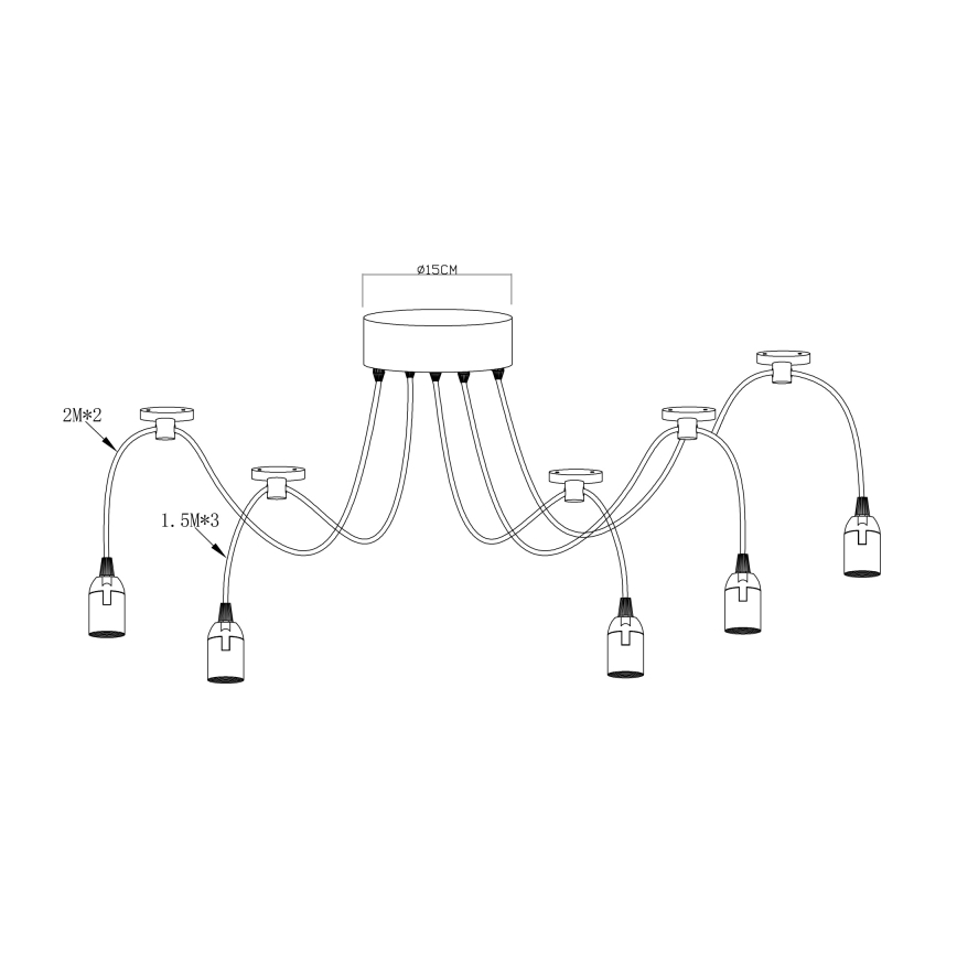Globo - Iluminação pendente 5xE27/60W/230V