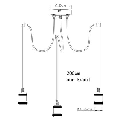Globo A32-3 - Candeeiro suspenso OLIVER 3xE27/40W/230V aranha