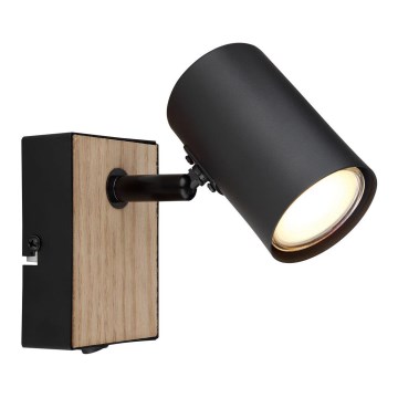 Globo - Aplique de parede com foco orientável 1xGU10/25W/230V preto/castanho