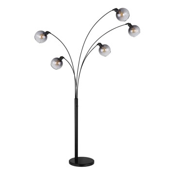 Globo - Candeeiro de chão 5xE27/40W/230V fumado