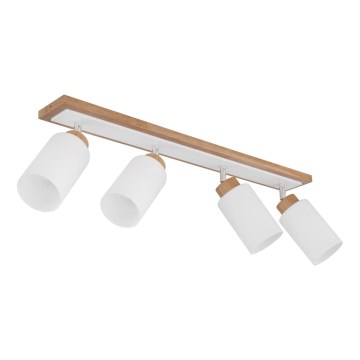 Globo - Candeeiro de focos 4xE27/60W/230V carvalho/branco