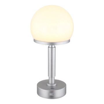Globo - Candeeiro de mesa LED tátil com regulação LED/2,5W/5V 1800mAh 2800K prateado