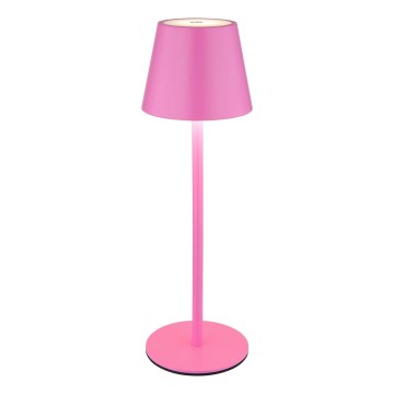 Globo - Candeeiro de mesa tátil recarregável para exterior dimável 3 em 1 LED/3W/5V 3000/4000/5000K IP54 1800 mAh rosa