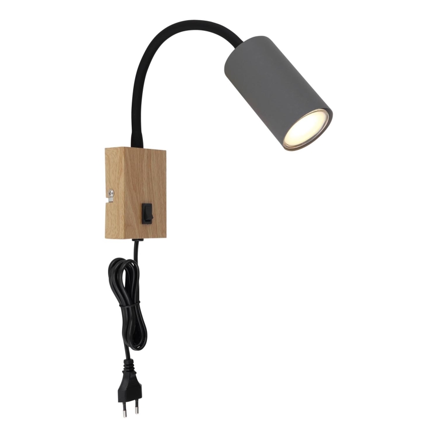 Globo - Candeeiro de parede flexível 1xGU10/25W/230V cinzento/castanho