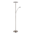 Globo - Candeeiro de pé LED regulável LED/28W/230V + LED/5W 3000K cromado brilhante