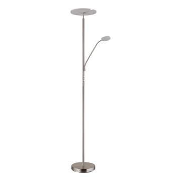 Globo - Candeeiro de pé LED regulável LED/28W/230V + LED/5W 3000K cromado mate