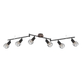 Globo - Candeeiro de tecto com 6 focos 6xE14/40W/230V preto/castanho