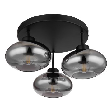 Globo - Candeeiro de tecto de montagem superficial 3xE27ILLU/40W/230V preto