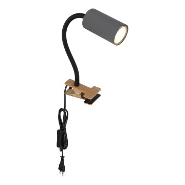 Globo - Candeeiro flexível com clipe 1xGU10/25W/230V cinzento/castanho