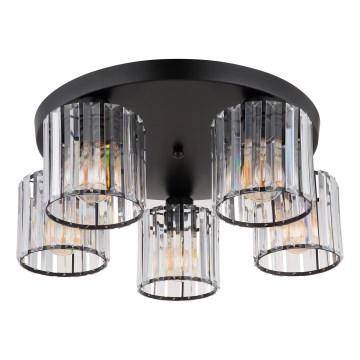 Globo - Candeeiro integrado 5xE27/60W/230V diâmetro 46,5 cm preto