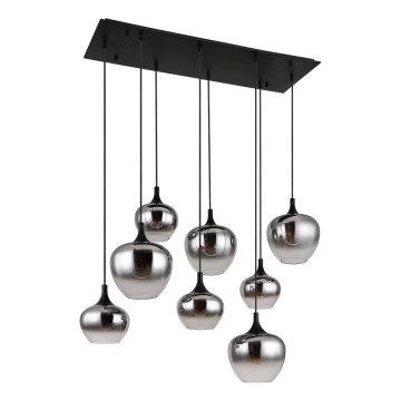 Globo - Candeeiro pendente com cabo 8xE27/40W/230V preto