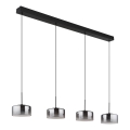 Globo - Candeeiro pendente LED suspenso por cabo LED/24W/230V preto/fumê