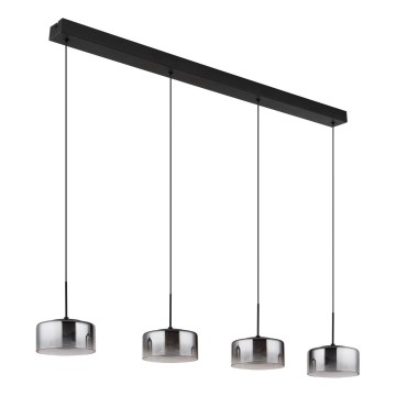 Globo - Candeeiro pendente LED suspenso por cabo LED/24W/230V preto/fumê