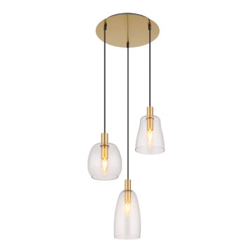 Globo - Candeeiro suspenso 3xE14/40W/230V diâmetro 43 cm latão
