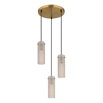 Globo - Candeeiro suspenso 3xE14/40W/230V dourado