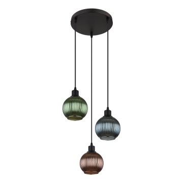 Globo - Candeeiro suspenso 3xE27/25W/230V diâmetro 36 cm cobre/verde/azul