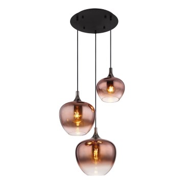 Globo - Candeeiro suspenso 3xE27/40W/230V cobre