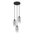 Globo - Candeeiro suspenso 3xE27/40W/230V diâmetro 25 cm preto