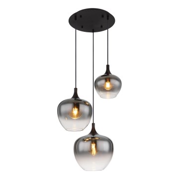 Globo - Candeeiro suspenso 3xE27/40W/230V diâmetro 48 cm preto