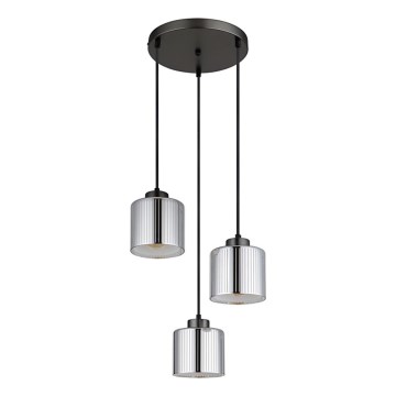 Globo - Candeeiro suspenso 3xE27/60W/230V cromado brilhante diâmetro 33 cm