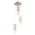Globo - Candeeiro suspenso 3xE27/60W/230V diâmetro 30 cm dourado