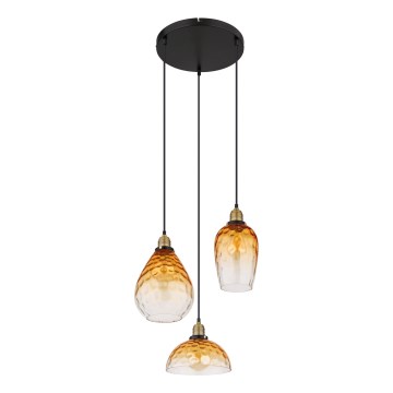 Globo - Candeeiro suspenso 3xE27/60W/230V diâmetro 46 cm laranja