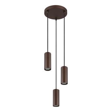 Globo - Candeeiro suspenso 3xGU10/25W/230V castanho