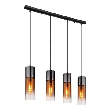 Globo - Candeeiro suspenso 4xE27/25W/230V preto/cobre