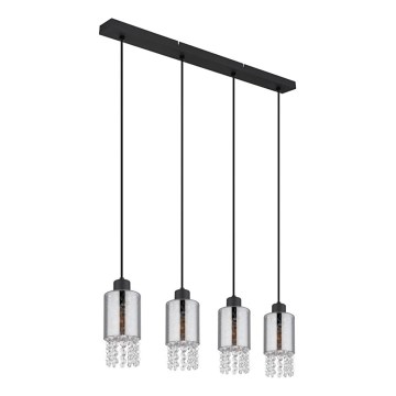 Globo - Candeeiro suspenso 4xE27/40W/230V preto