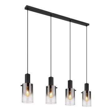 Globo - Candeeiro suspenso 4xE27/40W/230V preto