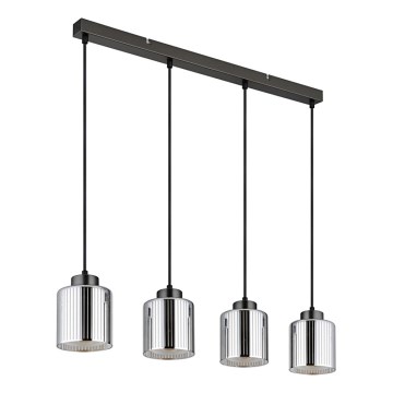 Globo - Candeeiro suspenso 4xE27/60W/230V cromado brilhante