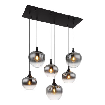 Globo - Candeeiro suspenso 6xE27/40W/230V preto