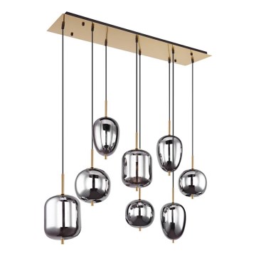 Globo - Candeeiro suspenso 8xE14/40W/230V fumado