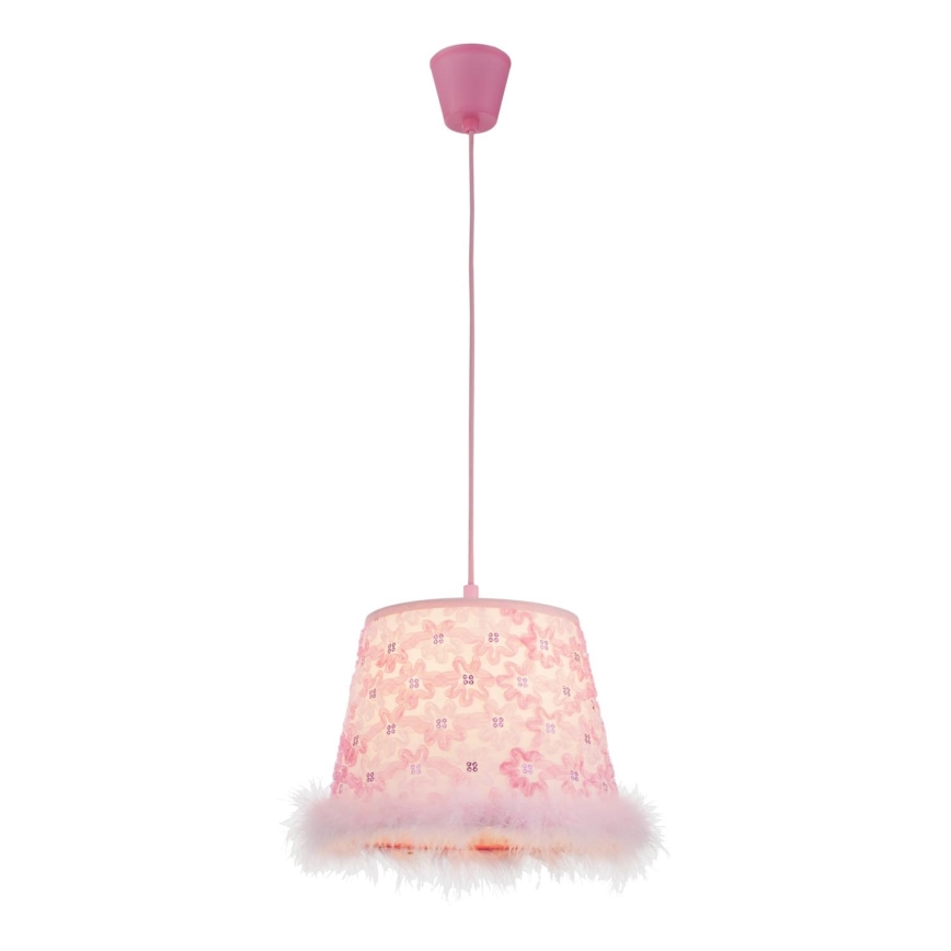 Globo - Candeeiro suspenso de criança 1xE27/60W/230V rosa