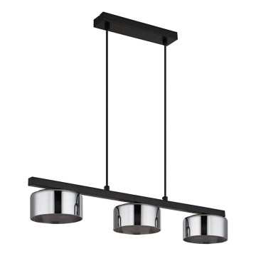 Globo - Candeeiro suspenso LED 3xGX53/6W/230V fumado/preto