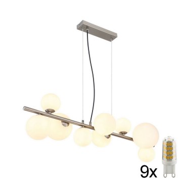 Globo - Candeeiro suspenso LED 9xG9/3W/230V cromado mate