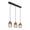 Globo - Candelabro suspenso 3xE27/15W/230V carvalho
