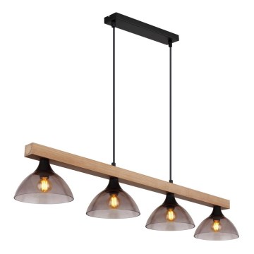 Globo - Candelabro suspenso 4xE14/15W/230V pinho