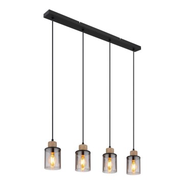 Globo - Candelabro suspenso 4xE27/15W/230V carvalho