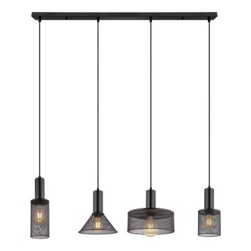 Globo - Candelabro suspenso 4xE27/60W/230V preto