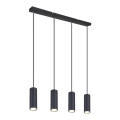 Globo - Candelabro suspenso 4xGU10/35W/230V preto
