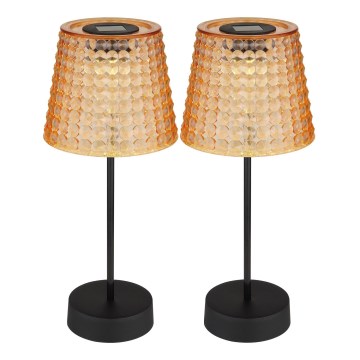 Globo - CONJUNTO 2x Iluminação solar LED LED/0,06W/3V IP44 laranja