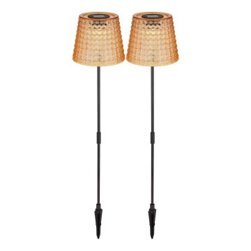 Globo - CONJUNTO 2x Luzes solares LED LED/0,06W/3V IP44 40 mAh laranja