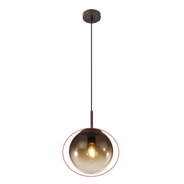 Globo - Cúpula sobressalente para lustre, diâmetro 20 cm, castanho fumê