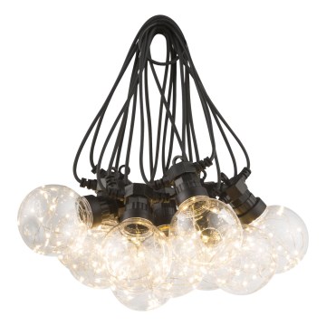 Globo - Fio decorativo LED para exterior 10xLED/0,27W/230V 7,5 m IP44 preto