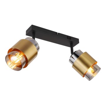 Globo - Foco 2xE27/40W/230V preto/latão