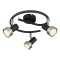 Globo - Foco  3xGU10/25W/230V preto/prateado