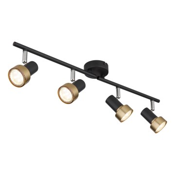 Globo - Foco  4xGU10/25W/230V preto/dourado